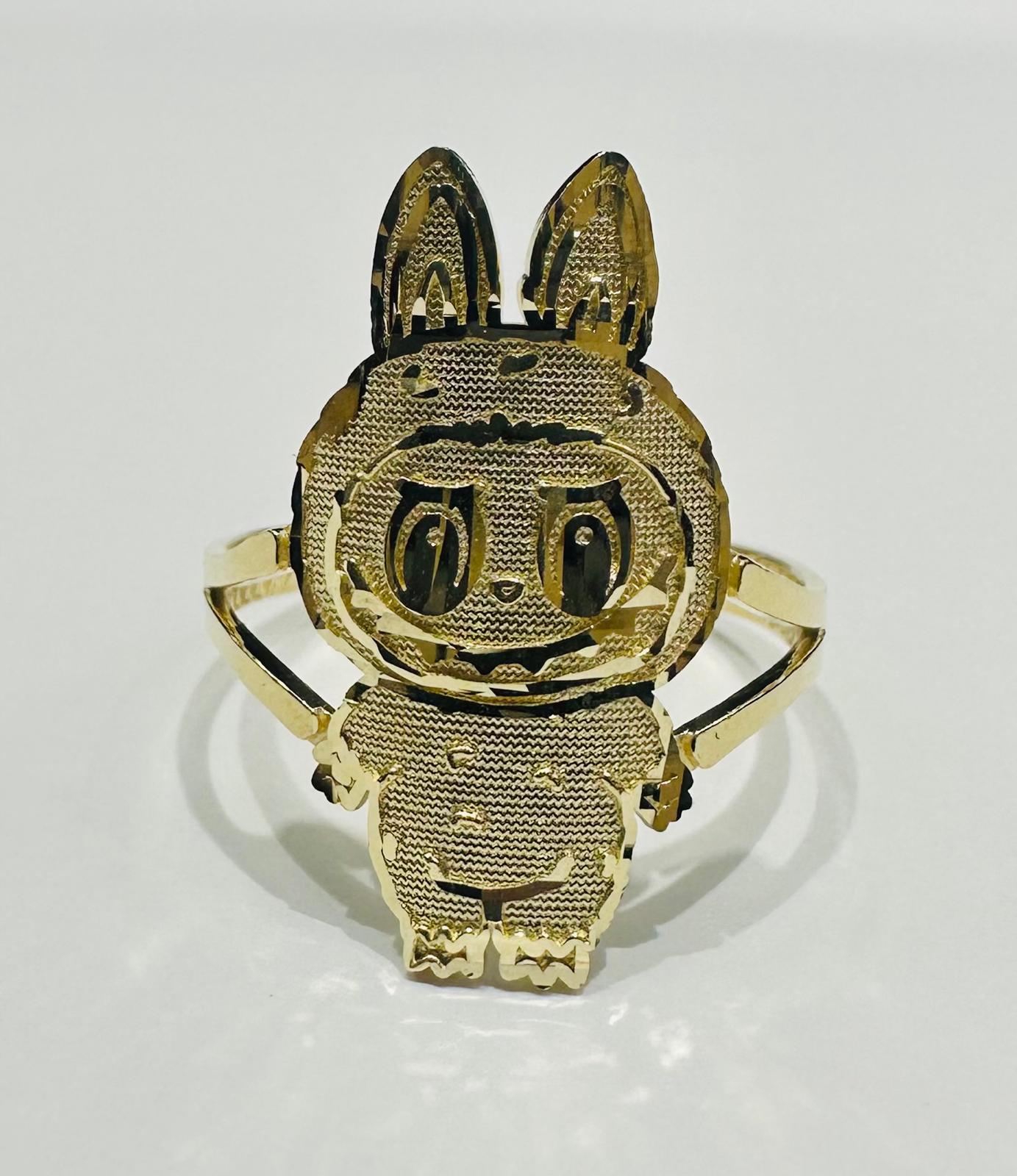 10K GOLD LABUBU RING- WEIGHT: 2.3gm