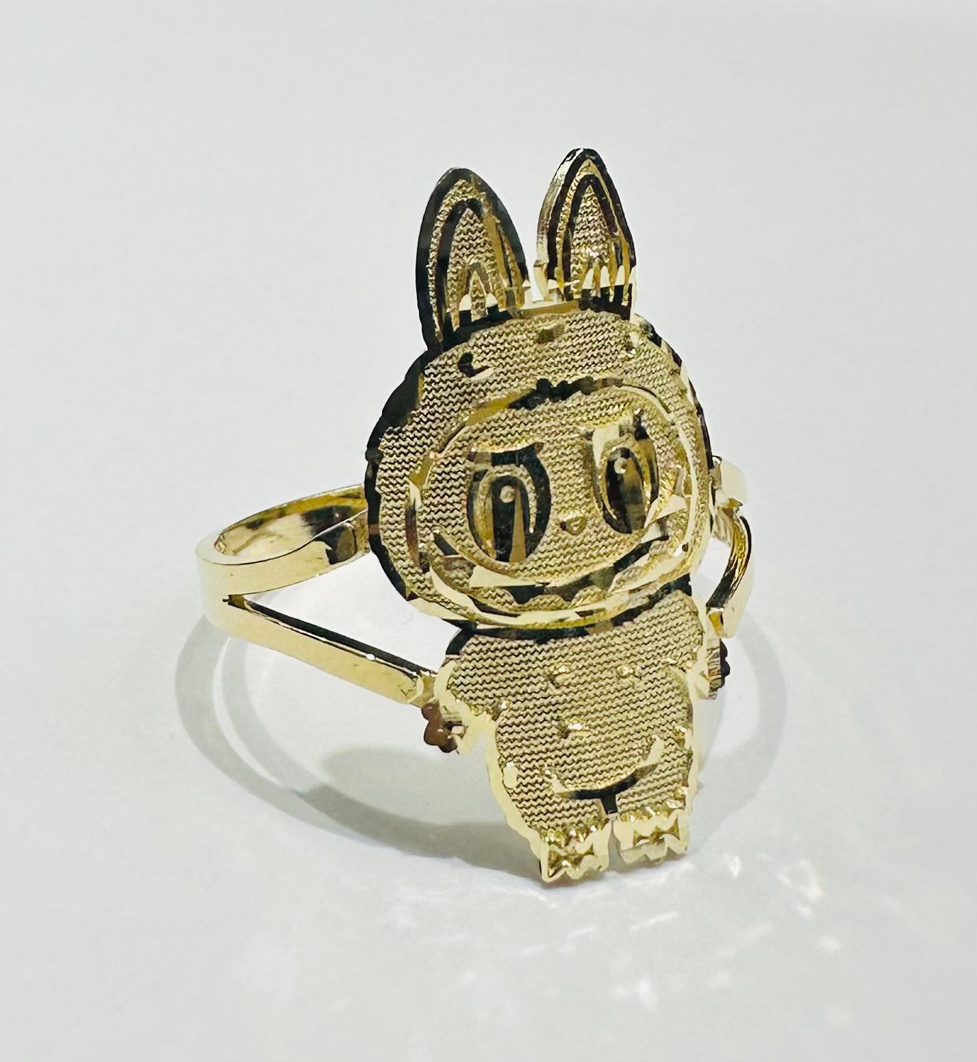 10K GOLD LABUBU RING- WEIGHT: 2.3gm