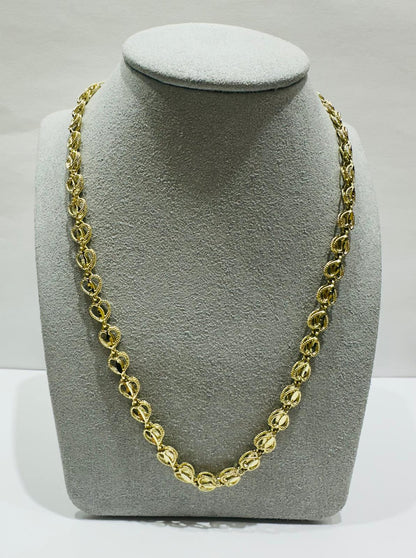 10K GOLD HEART LINK CHAIN- WEIGHT:  19.2gm   20"   6.55mm