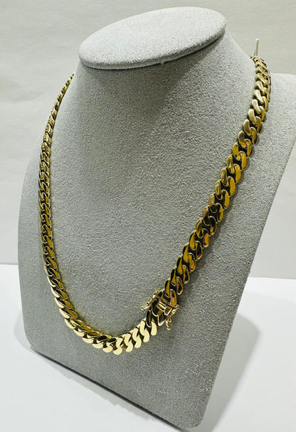 10K GOLD CUBAN LINK CHAIN- WEIGHT:  26.6gm   18"   6.65mm