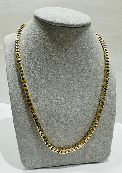 10K GOLD FRANCO LINK CHAIN- WEIGHT:  36.8gm   20"   3.50mm