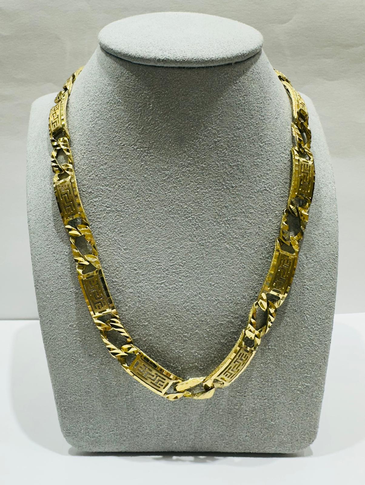 10K GOLD VERSACE LINK CHAIN- WEIGHT:  39.5gm    22"    8.30mm