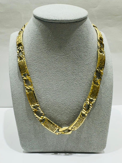 10K GOLD VERSACE LINK CHAIN- WEIGHT:  39.5gm    22"    8.30mm