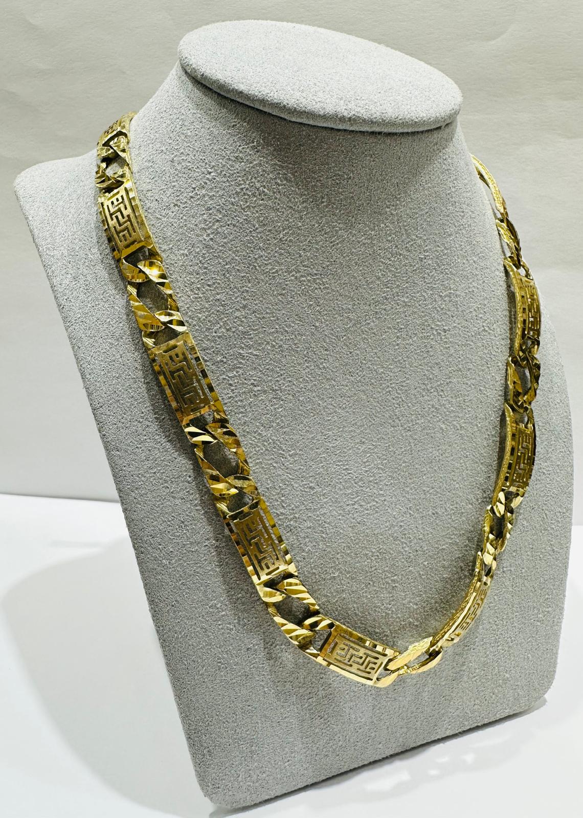 10K GOLD VERSACE LINK CHAIN- WEIGHT:  39.5gm    22"    8.30mm