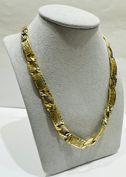 10K GOLD VERSACE LINK CHAIN- WEIGHT:  39.5gm    22"    8.30mm