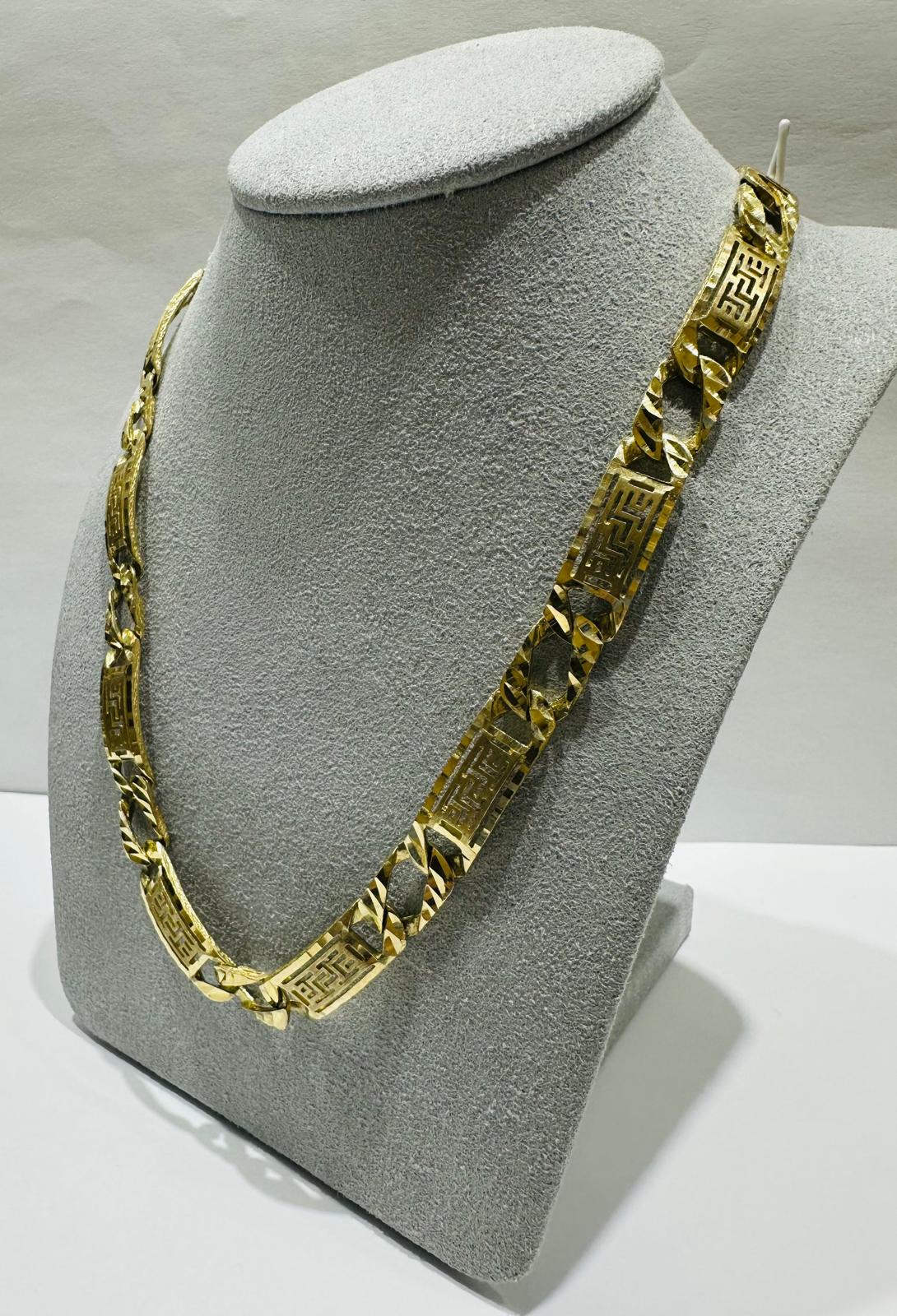 10K GOLD VERSACE LINK CHAIN- WEIGHT:  39.5gm    22"    8.30mm