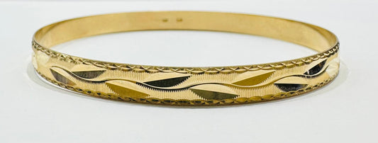 14K GOLD BANGLE BRACELET- WEIGHT:  9.1gm