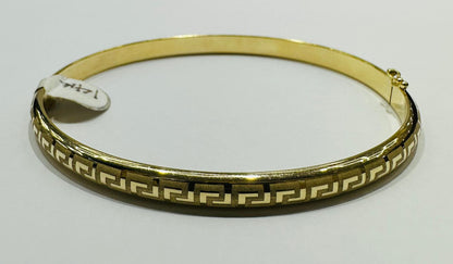 14K GOLD VERSACE BANGLE BRACELET- WEIGHT:  7.2gm