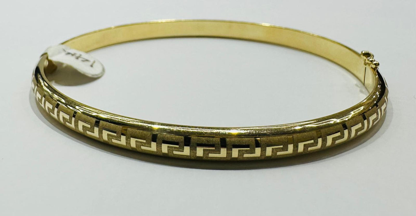 14K GOLD VERSACE BANGLE BRACELET- WEIGHT:  7.2gm