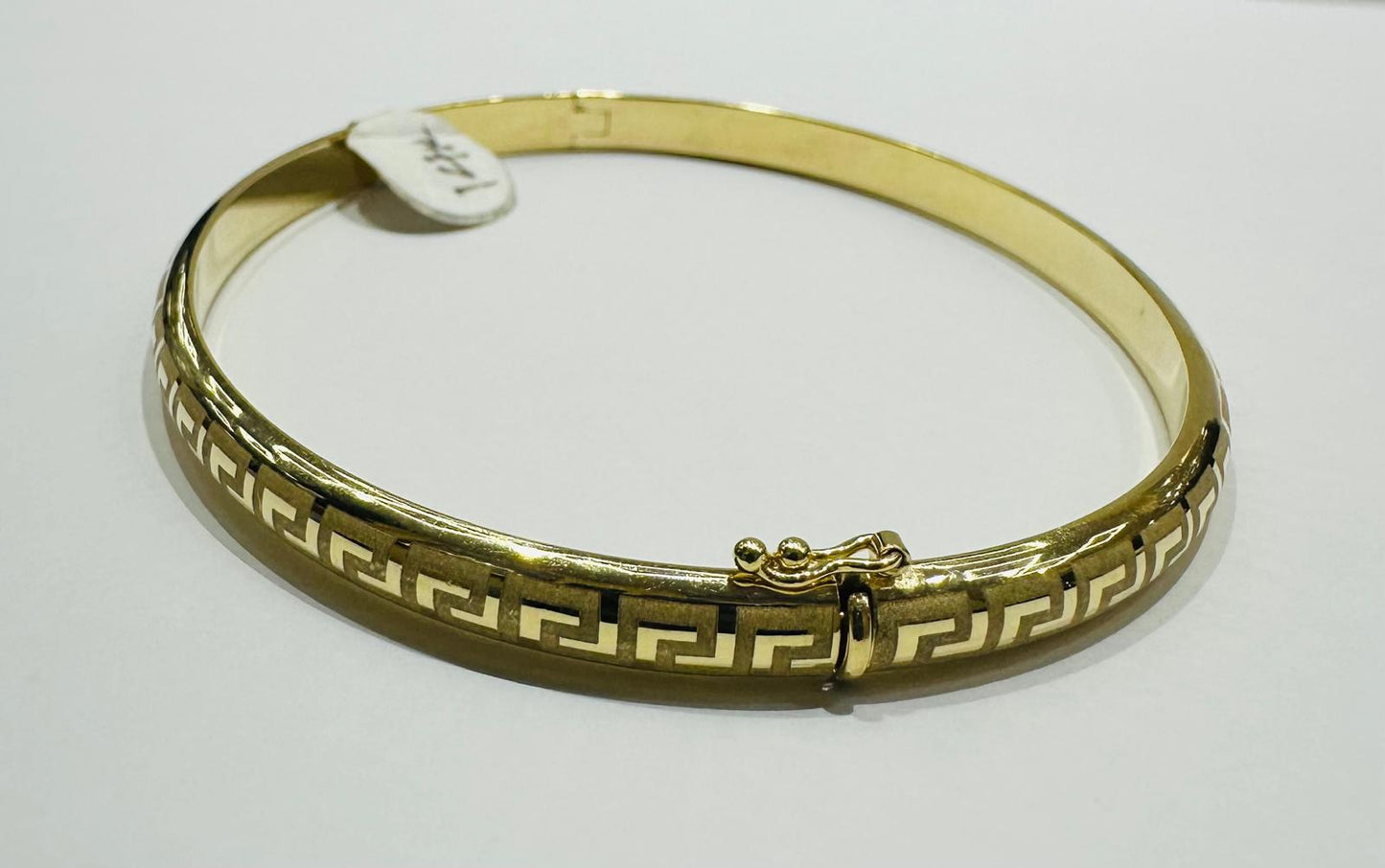 14K GOLD VERSACE BANGLE BRACELET- WEIGHT:  7.2gm