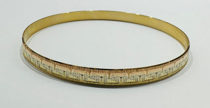 14K GOLD TWO TONED BANGLE BRACELET- WEIGHT:  10.5gm