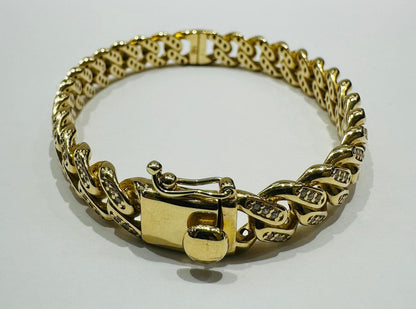 14K GOLD CUBAN LINK BANGLE BRACELET- WEIGHT:  21.3gm