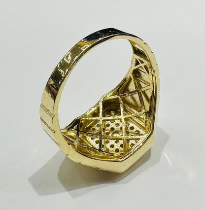 14K GOLD MEDUSA HEAD RING WITH CZ STONES- WEIGHT: 6.9g