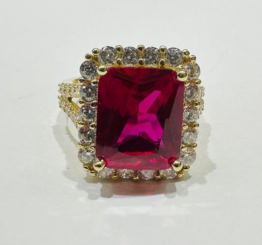 14K GOLD RUBY RING - WEIGHT: 7.4gm