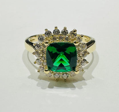 14K GOLD EMERALD RING - WEIGHT: 3.9gm