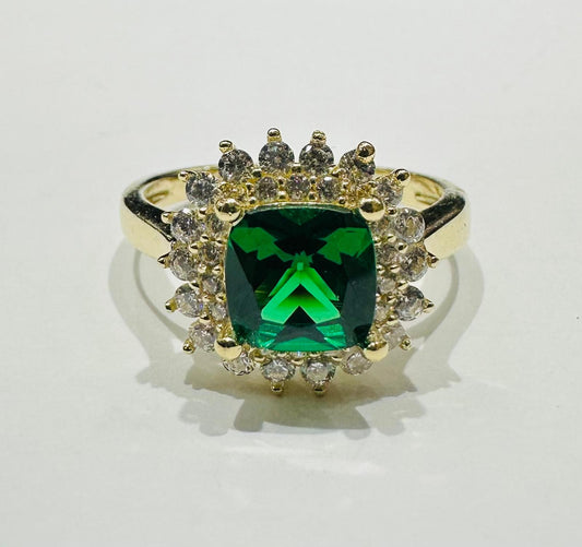 14K GOLD EMERALD RING - WEIGHT: 3.9gm