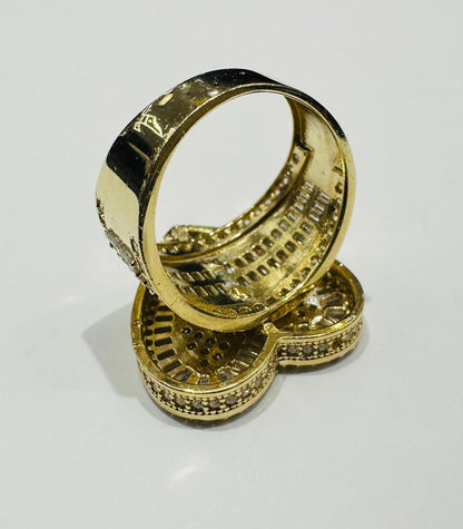 14K GOLD HEART RING - WEIGHT: 8.3gm