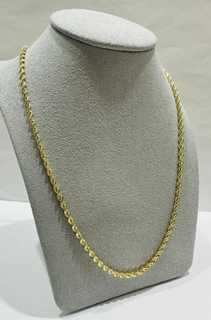 10K GOLD SOLID ROPE CHAIN,  WEIGHT: 13.2gm   22"   2.55mm