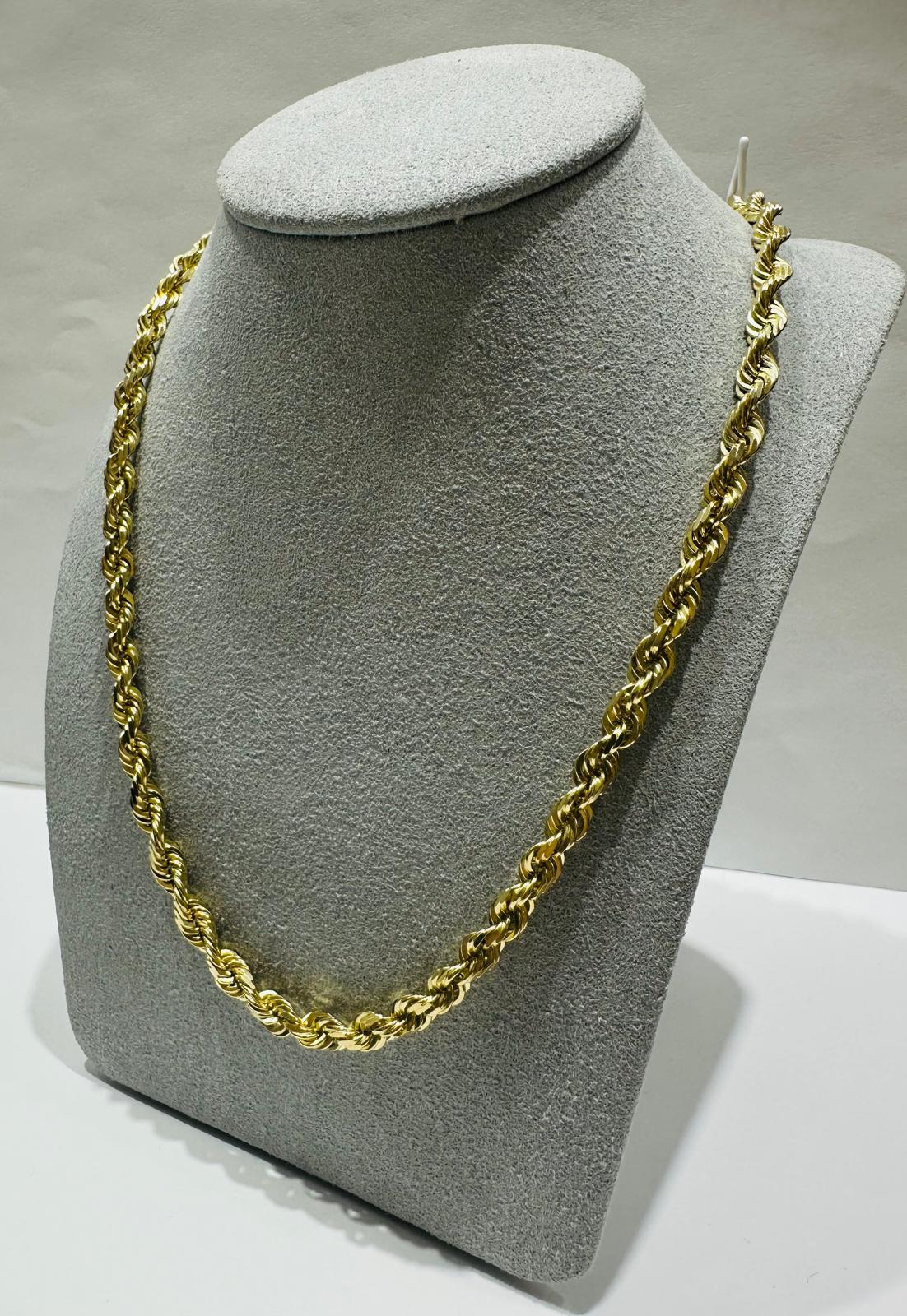 10K GOLD SOLID ROPE CHAIN,  WEIGHT: 27.8gm   18"   4.05mm
