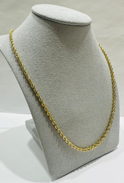 10K GOLD SOLID ROPE CHAIN,  WEIGHT: 12.5gm   18"   2.45mm