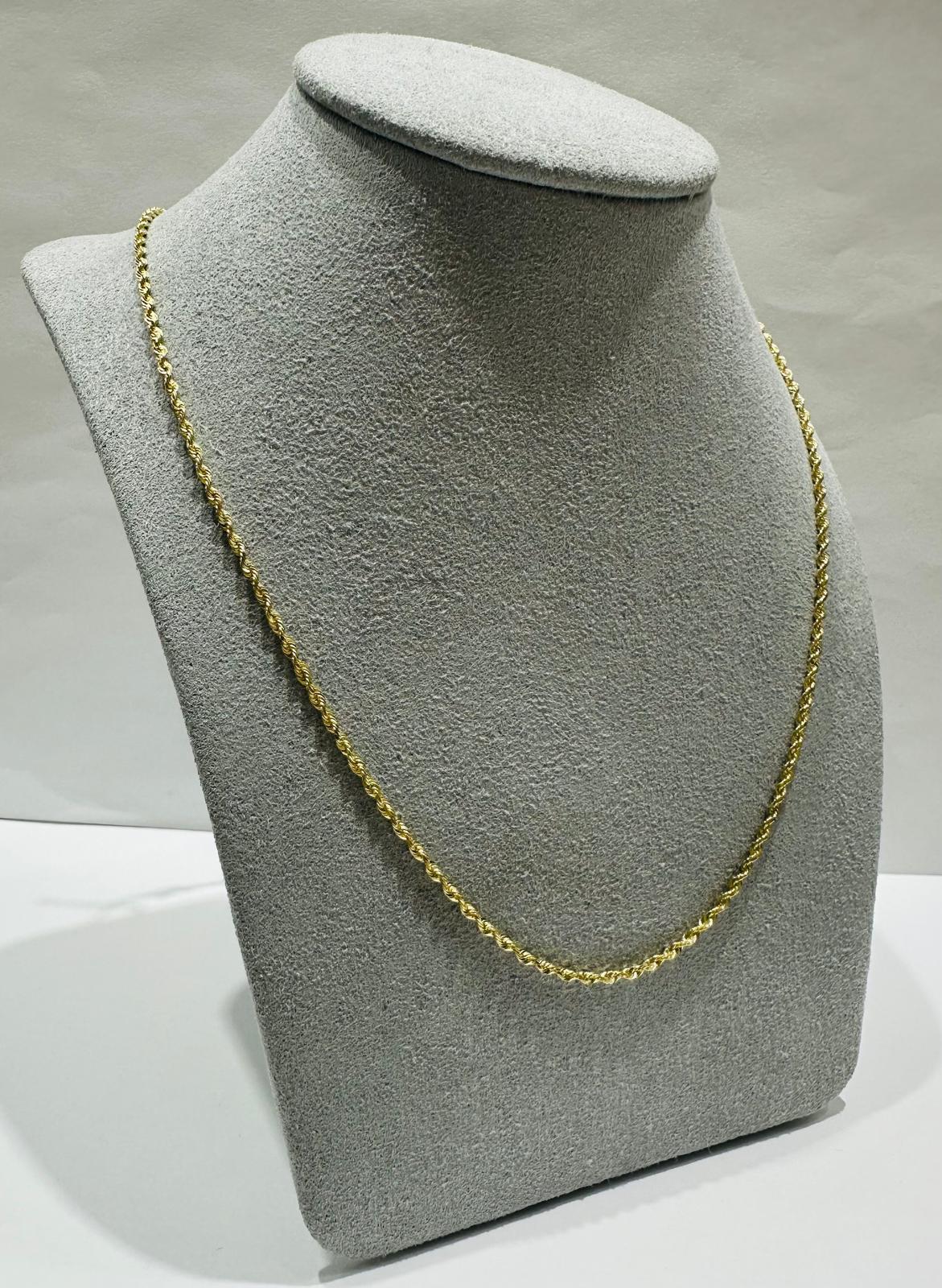 10K GOLD SOLID ROPE CHAIN, 20" WEIGHT: 3.8gm