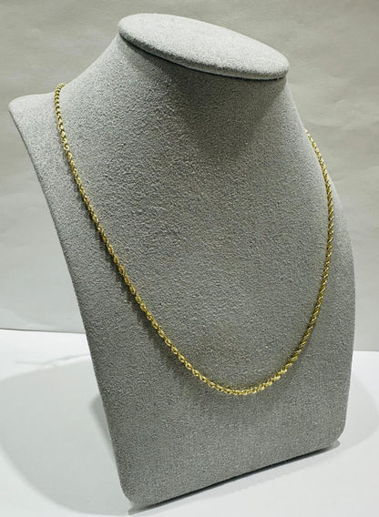 10K GOLD SOLID ROPE CHAIN, 20" WEIGHT: 3.8gm