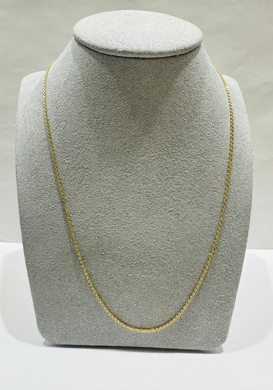 10K GOLD SOLID ROPE CHAIN,  WEIGHT: 3.2gm   24"   0.85mm