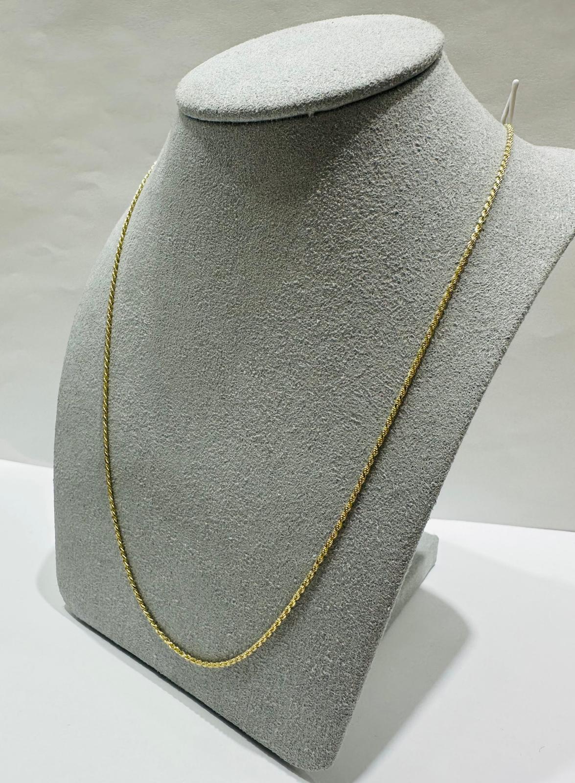 10K GOLD SOLID ROPE CHAIN,  WEIGHT: 3.2gm   24"   0.85mm