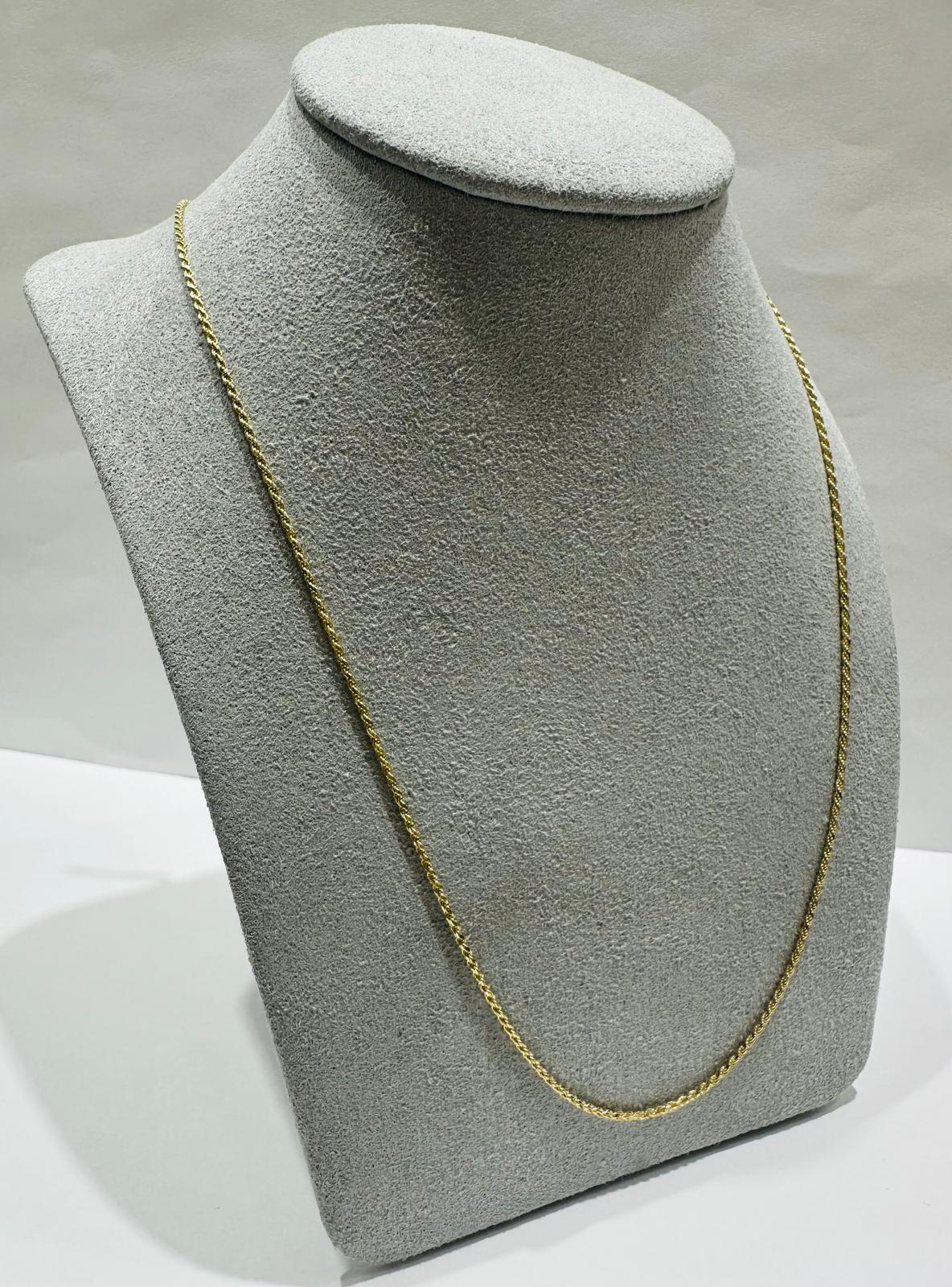 10K GOLD SOLID ROPE CHAIN,  WEIGHT: 3.2gm   24"   0.85mm