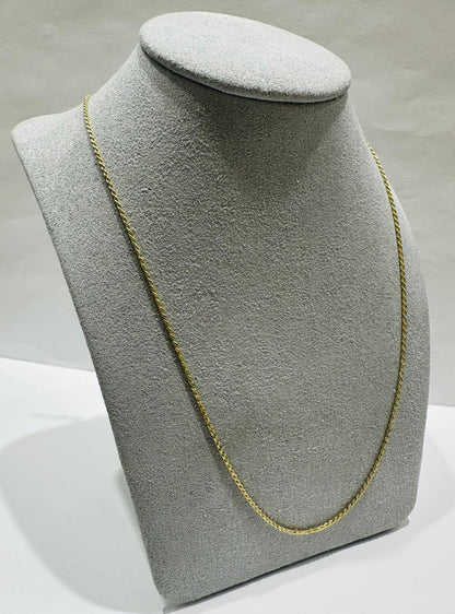 10K GOLD SOLID ROPE CHAIN,  WEIGHT: 3.2gm   24"   0.85mm