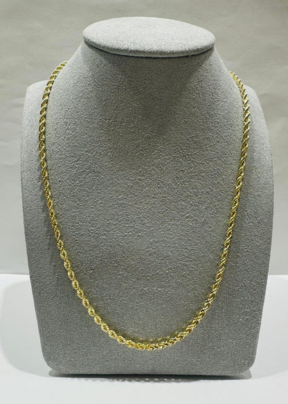10K GOLD SOLID ROPE CHAIN,  WEIGHT: 13.2gm   22"   2.55mm