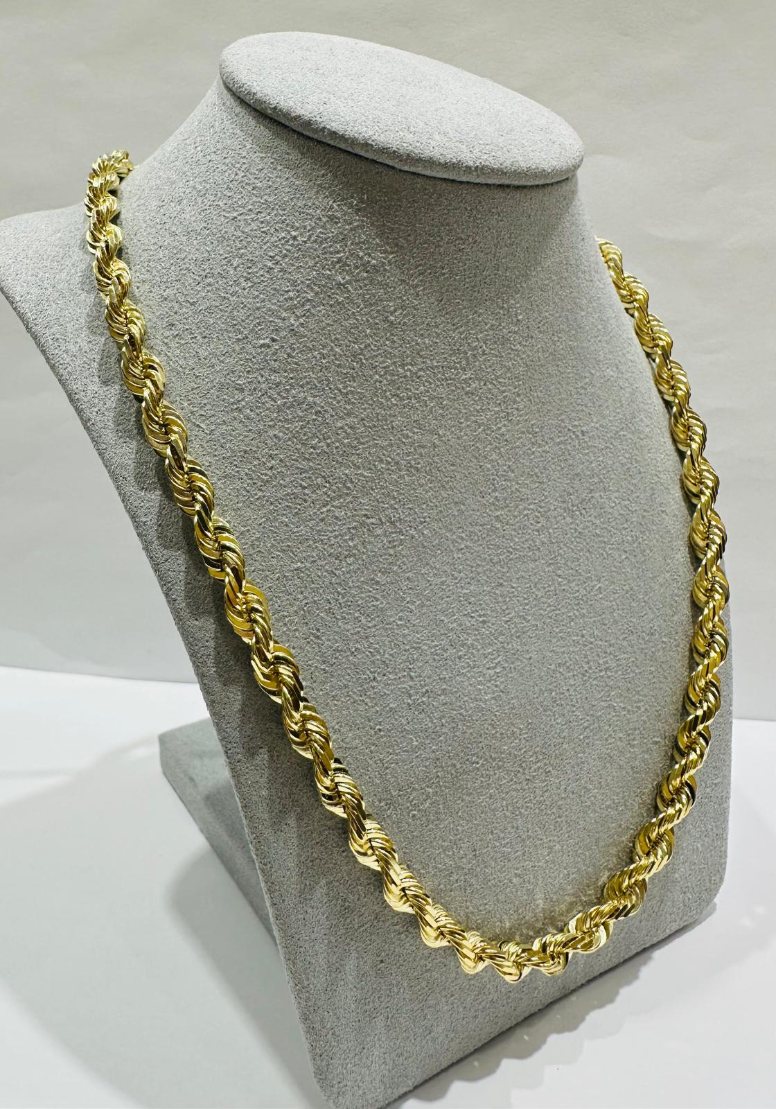 10K GOLD SOLID ROPE CHAIN,  WEIGHT: 41.2gm   18"   4.80mm