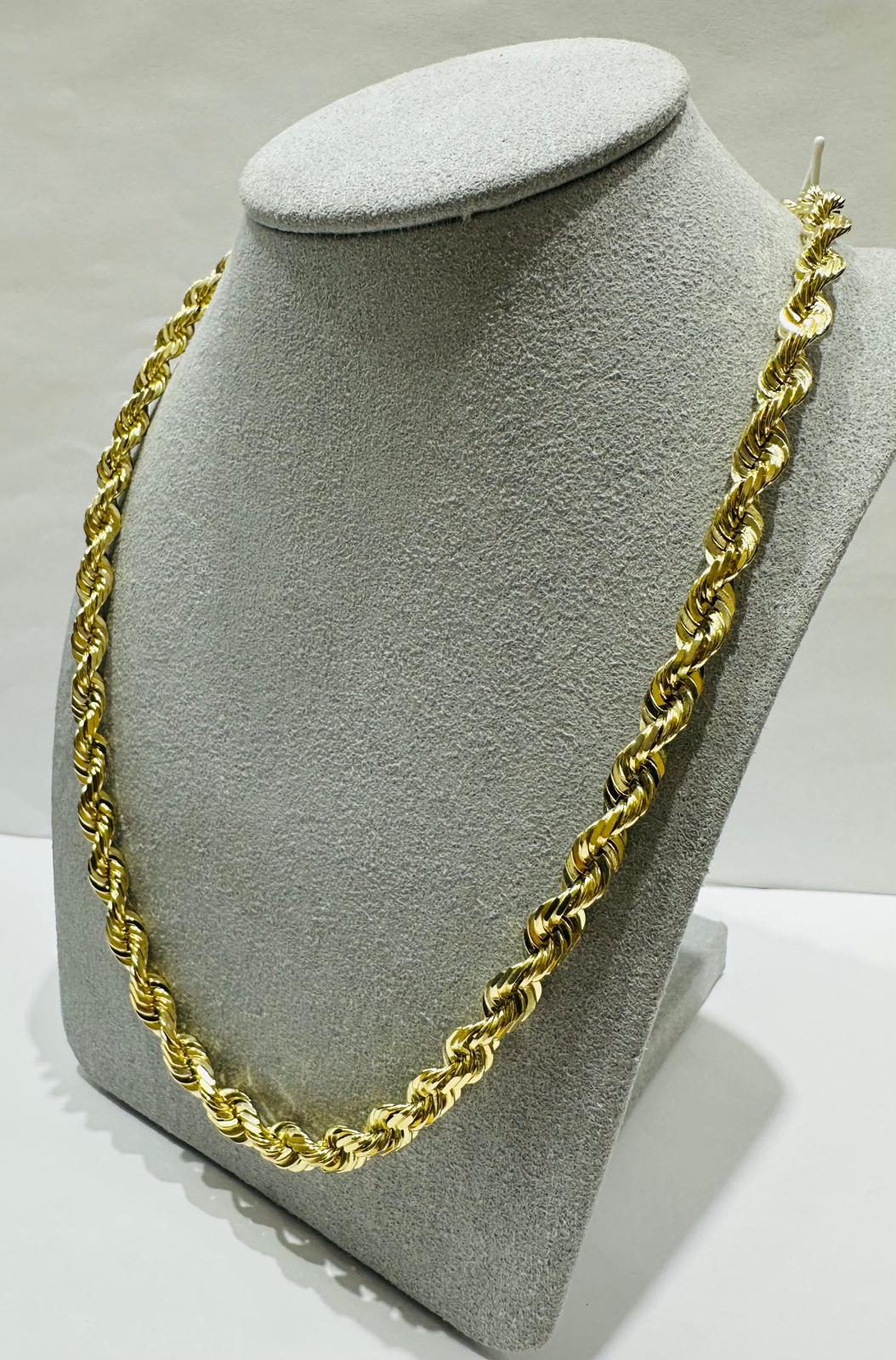 10K GOLD SOLID ROPE CHAIN,  WEIGHT: 41.2gm   18"   4.80mm