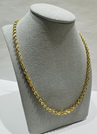 10K GOLD SOLID ROPE CHAIN,  WEIGHT: 27..5gm   24"   3.35mm