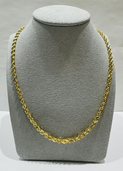 10K GOLD SOLID ROPE CHAIN,  WEIGHT: 27..5gm   24"   3.35mm