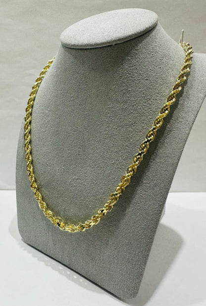 10K GOLD SOLID ROPE CHAIN,  WEIGHT: 32gm   20"   3.99mm