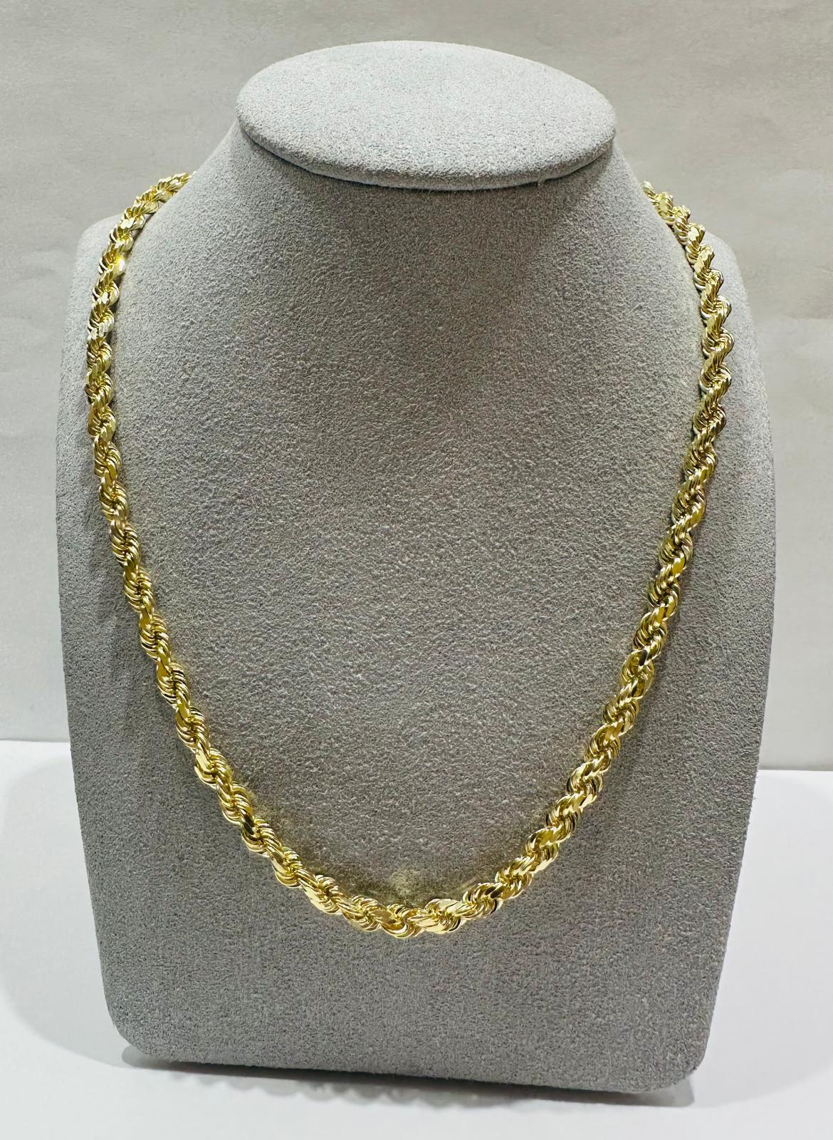 10K GOLD SOLID ROPE CHAIN,  WEIGHT: 32gm   20"   3.99mm