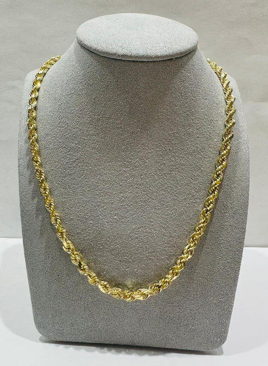 10K GOLD SOLID ROPE CHAIN,  WEIGHT: 32gm   20"   3.99mm