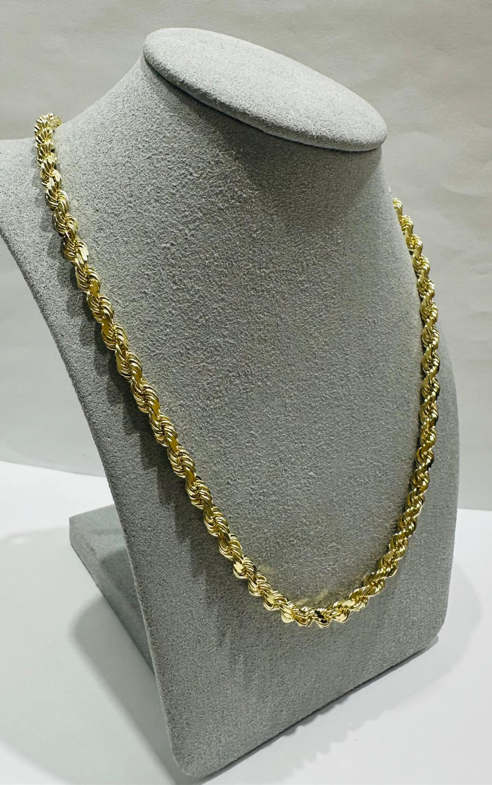 10K GOLD SOLID ROPE CHAIN,  WEIGHT: 32gm   20"   3.99mm