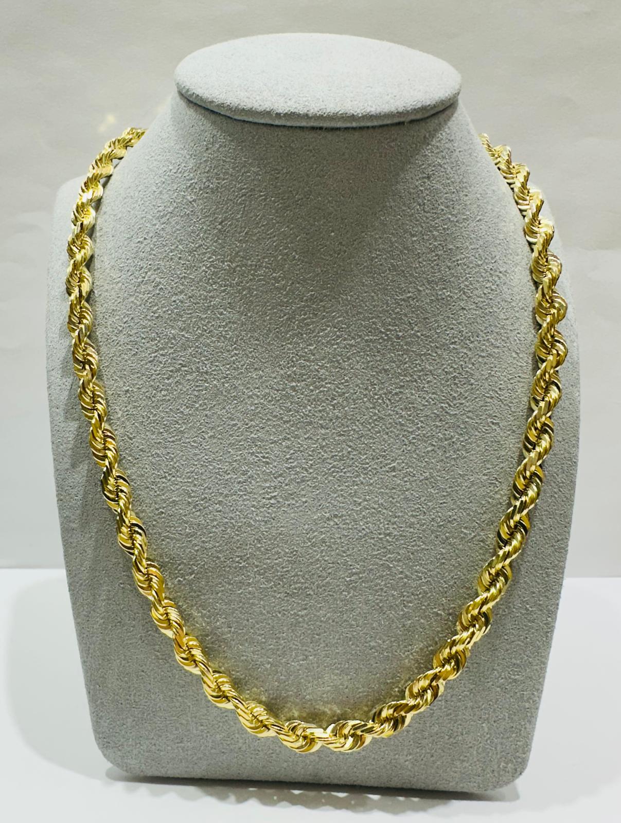 10K GOLD SOLID ROPE CHAIN,  WEIGHT: 41.2gm   18"   4.80mm