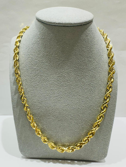 10K GOLD SOLID ROPE CHAIN,  WEIGHT: 41.2gm   18"   4.80mm