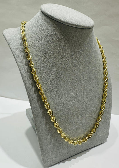 10K GOLD SOLID ROPE CHAIN,  WEIGHT: 28.2gm   18"   3.92mm