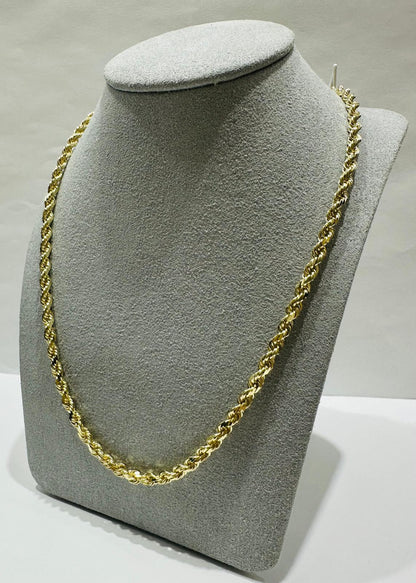 10K GOLD SOLID ROPE CHAIN,  WEIGHT: 27gm   24"   3.15mm