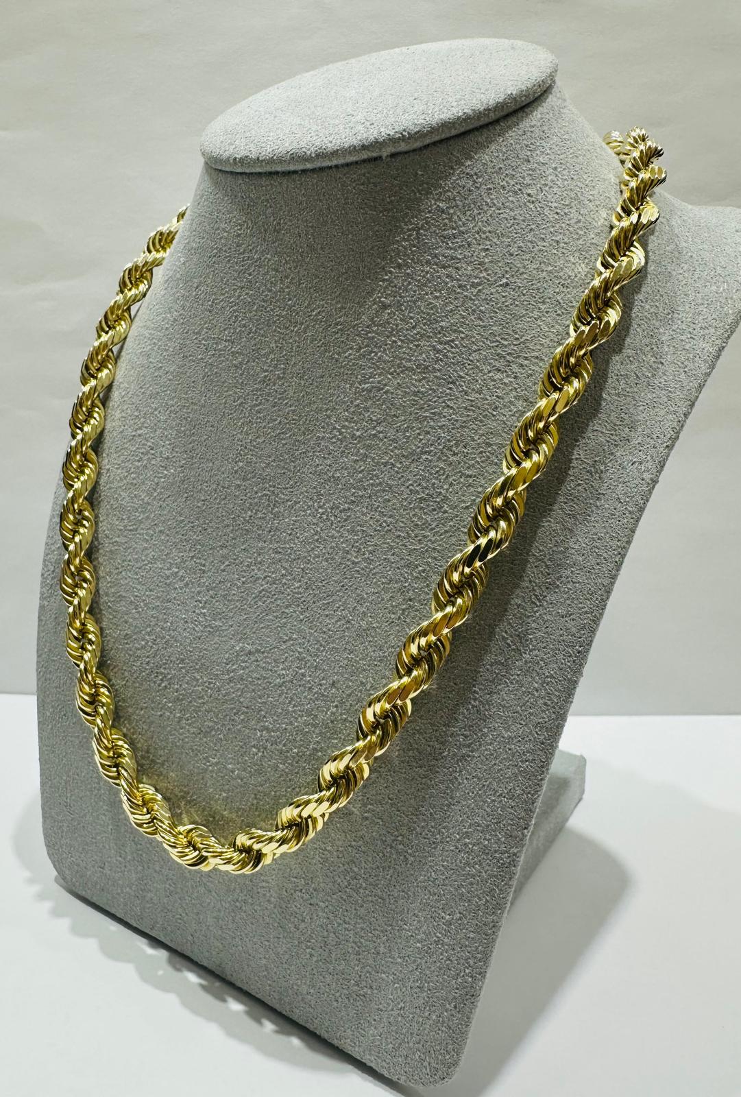 10K GOLD SOLID ROPE CHAIN,  WEIGHT: 58.8gm   18"   5.50mm