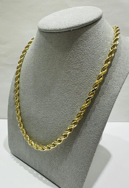 10K GOLD SOLID ROPE CHAIN,  WEIGHT: 32.6gm   20"   3.79mm