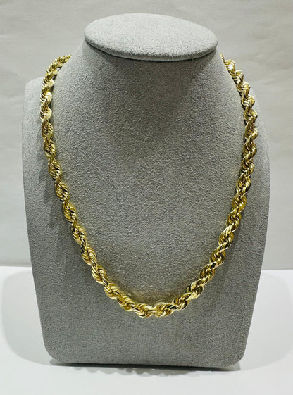 10K GOLD SOLID ROPE CHAIN-  WEIGHT: 51.1gm   22"   4.80mm
