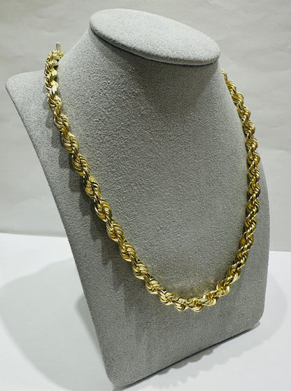 10K GOLD SOLID ROPE CHAIN-  WEIGHT: 51.1gm   22"   4.80mm