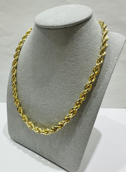 10K GOLD SOLID ROPE CHAIN-  WEIGHT: 51.1gm   22"   4.80mm