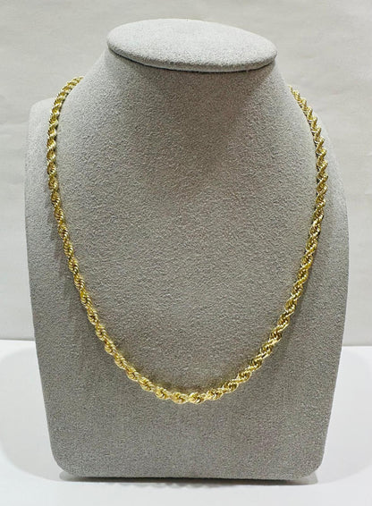 10K GOLD SOLID ROPE CHAIN-  WEIGHT: 21.2gm   28"   2.60mm
