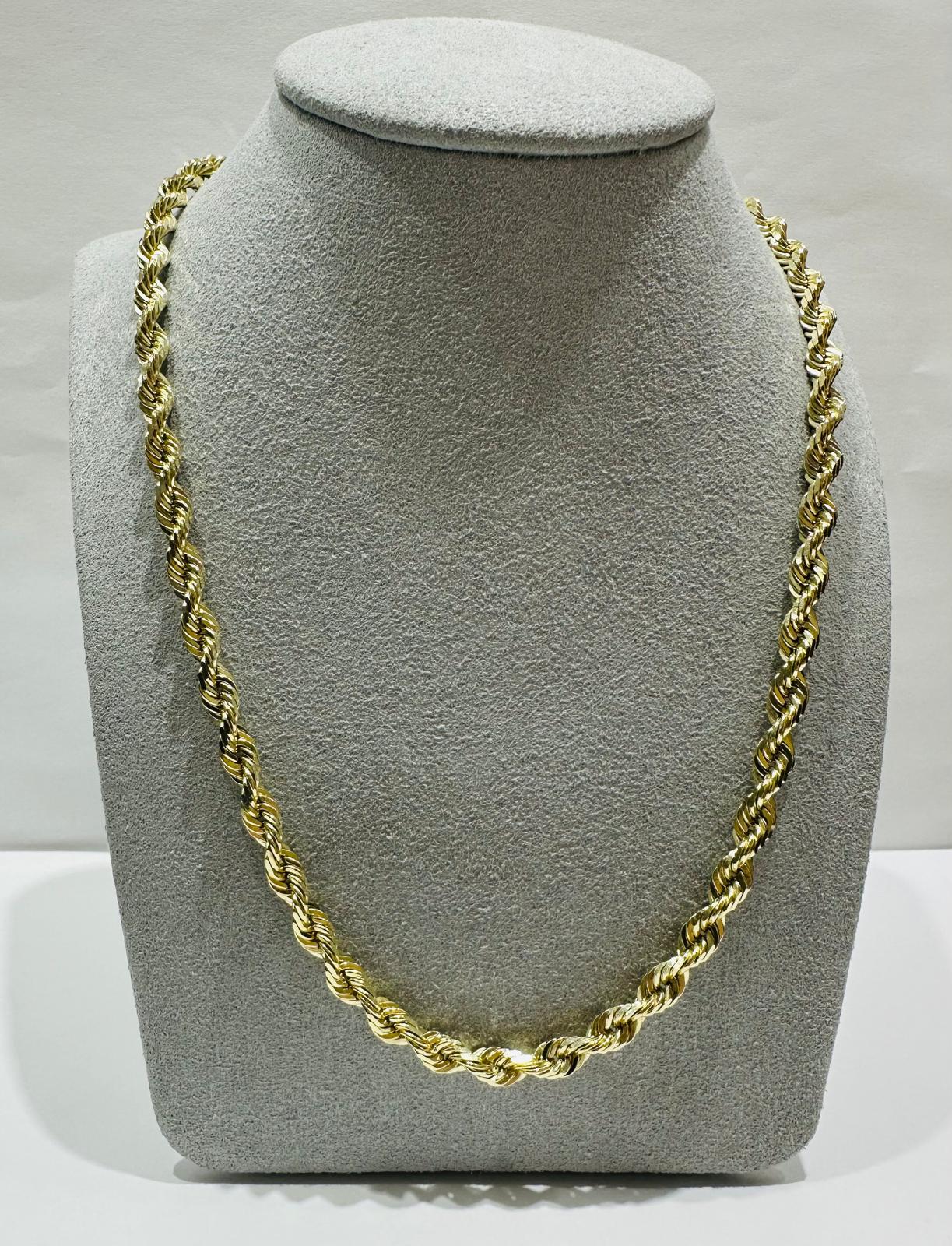 10K GOLD SOLID ROPE CHAIN-  WEIGHT: 40gm   24"   3.99mm